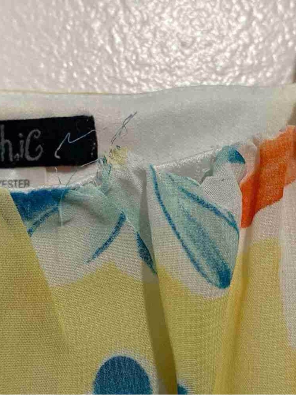 Yellow Floral Summer Sundress with Blue & Orange Flowers - Picture 5 of 5